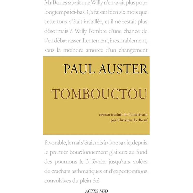 Tombouctou Auteur(s): AUSTER Paul Tombouctou Auteur(s): AUSTER Paul
